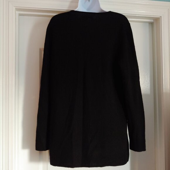 41 Hawthorne Women Black Cashmere Pullover  Quiet Luxury Minimalist  1X - Picture 6 of 8